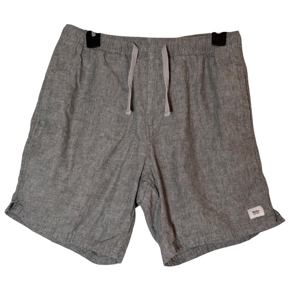 Katin Isaiah Local Shorts Mens M Gray Cotton-Linen Blend Cali BeachSurf Boho